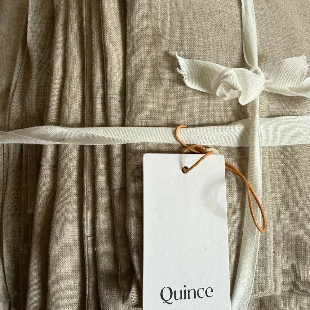 Quince European Linen Blackout Curtain Panel Dark Flax Size 96”x84”‎ NWT